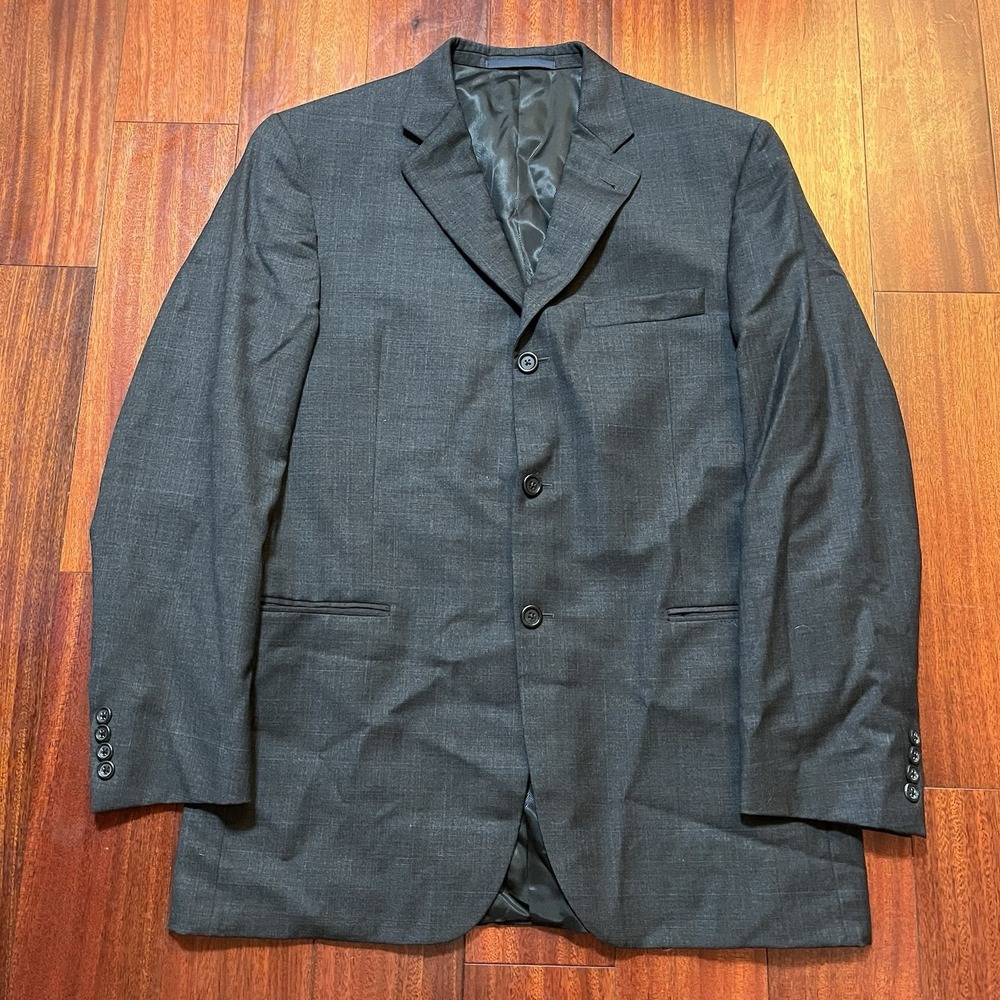 Burberry London Blazer Mens 41 Reg Gray 100% Wool Made In USA Sport Coat NWOT